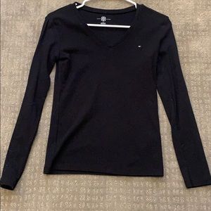 Black Tommy Hilfiger Long sleeve Cotton top